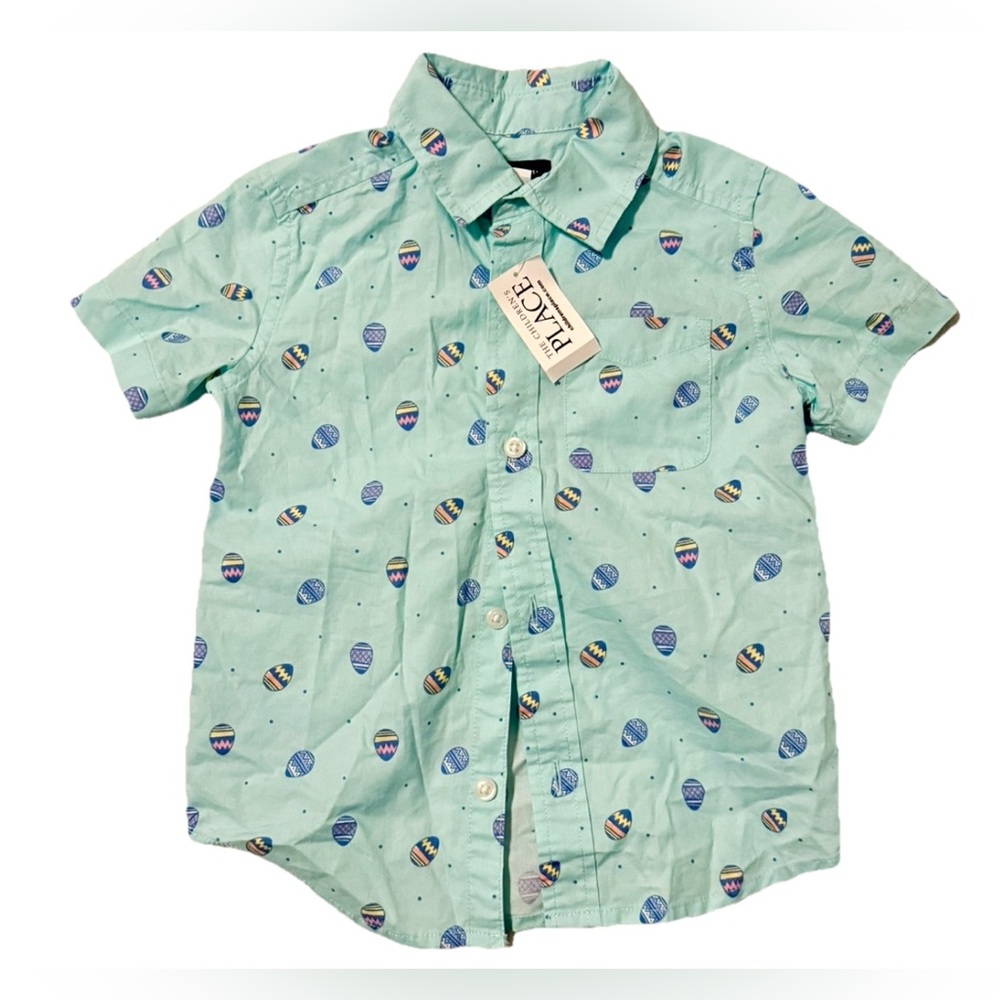 Baby And Toddler Boys Easter Egg Poplin Button Up Shirt